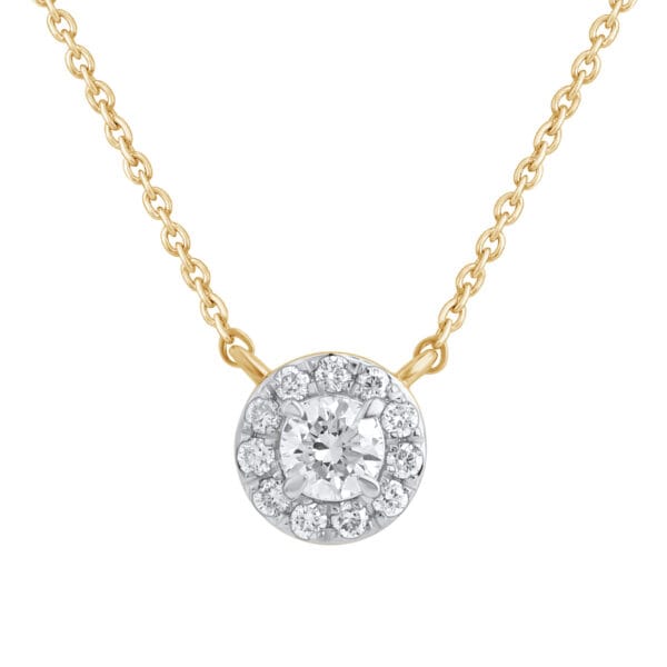 Golden Halo Gold Necklace with Diamond - front view