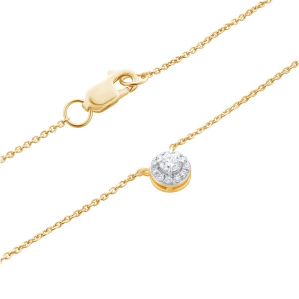 Golden Halo Gold Necklace with Diamond - side view