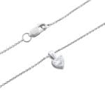 Romantic Heart Gold Pendant with Diamond - side view