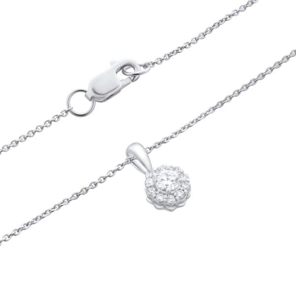 Elegant Halo Gold Pendant with Diamond - side view