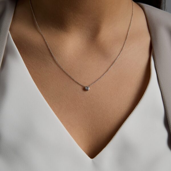 0.16 ct rose gold diamond necklace “The Pulse” - Image 2