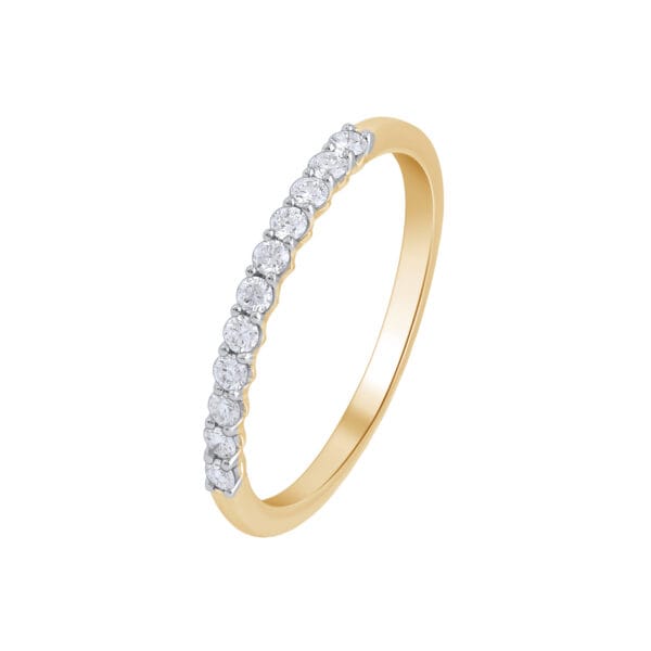 Golden Elegance Diamond Band Gold Ring - front view