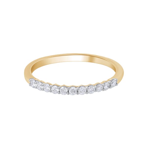 Golden Elegance Diamond Band Gold Ring - horizontal view