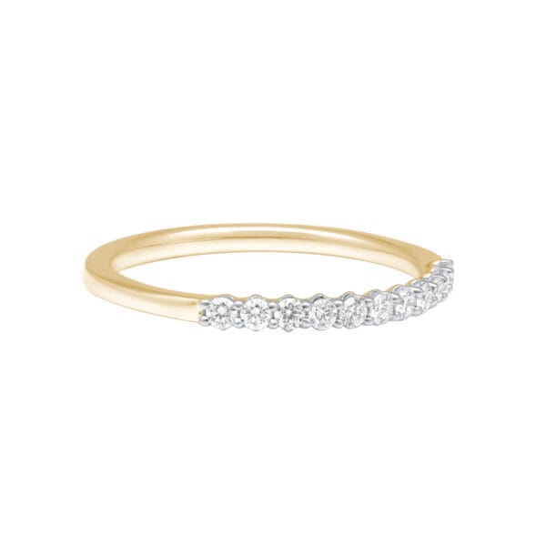 Golden Elegance Diamond Band Gold Ring - side view