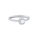 Elegant Halo Square Pave Gold Ring with Diamond - side view