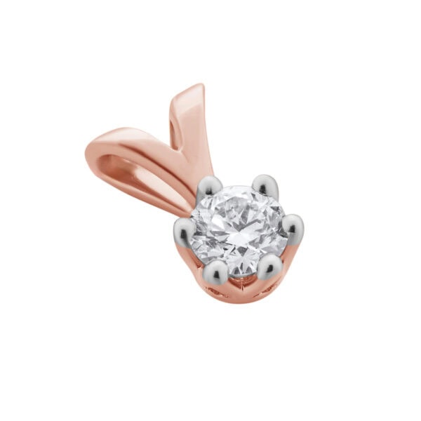 0.30 ct rose gold diamond pendant “The Accent” - Image 3