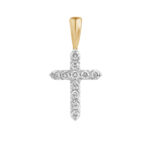 0.34 ct yellow gold diamond cross pendant “The Vogue”