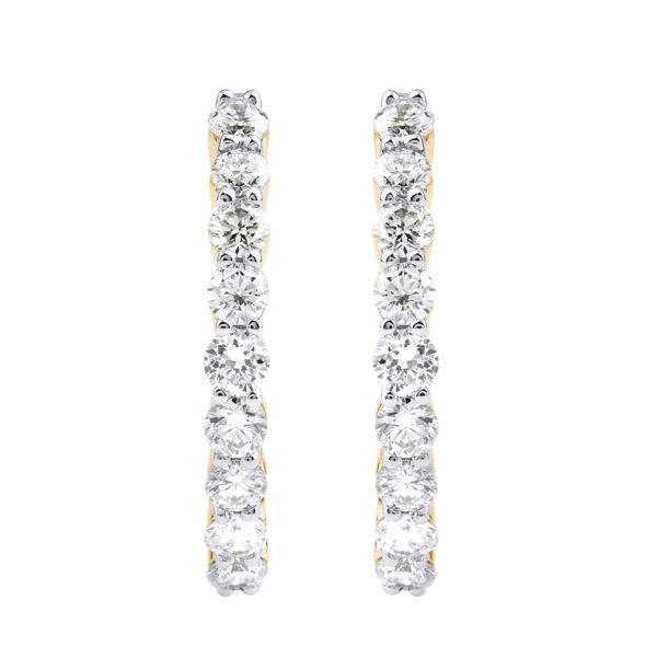 0.55 ct yellow gold diamond hoop earrings “The Essence” - Image 2
