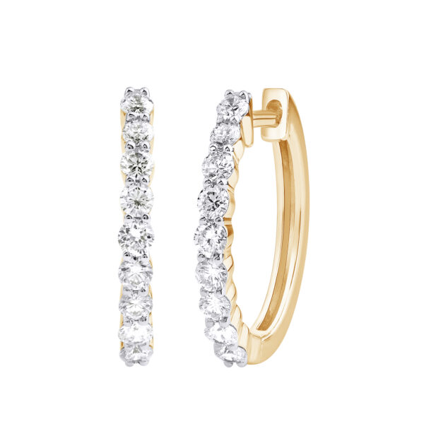 0.55 ct yellow gold diamond hoop earrings “The Essence”