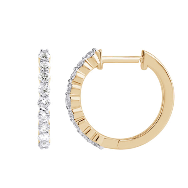 0.55 ct yellow gold diamond hoop earrings “The Essence” - Image 3
