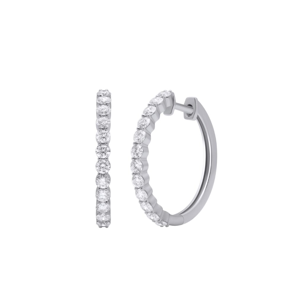 1.07 karato balto aukso auskarai rinkutės „The Essence“