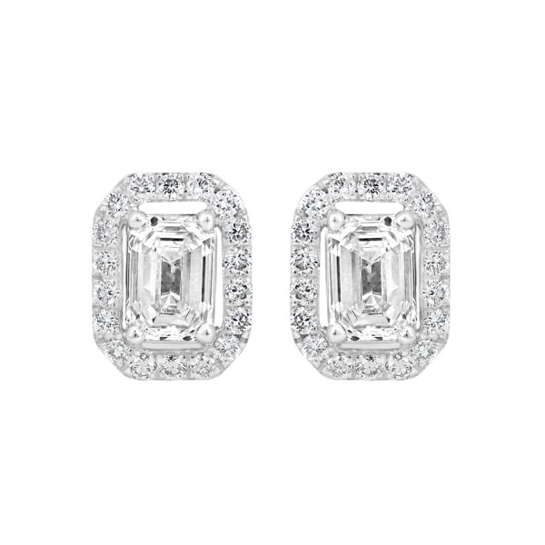 1.20 ct white gold diamond earrings “The Emerald”
