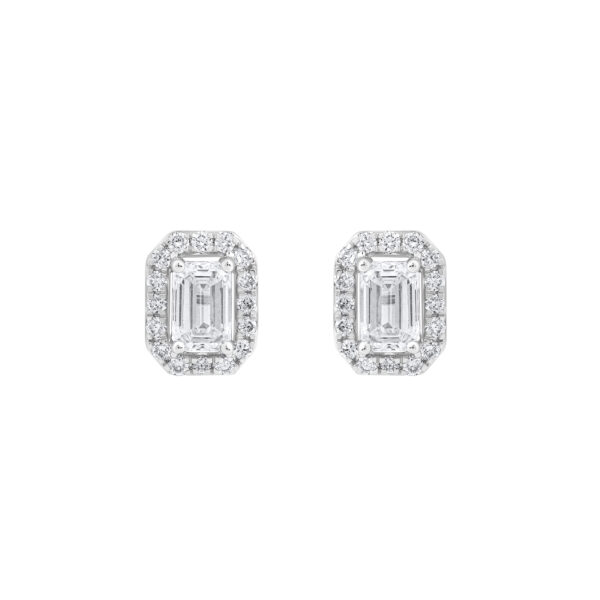 0.81 ct white gold diamond earrings “The Emerald”