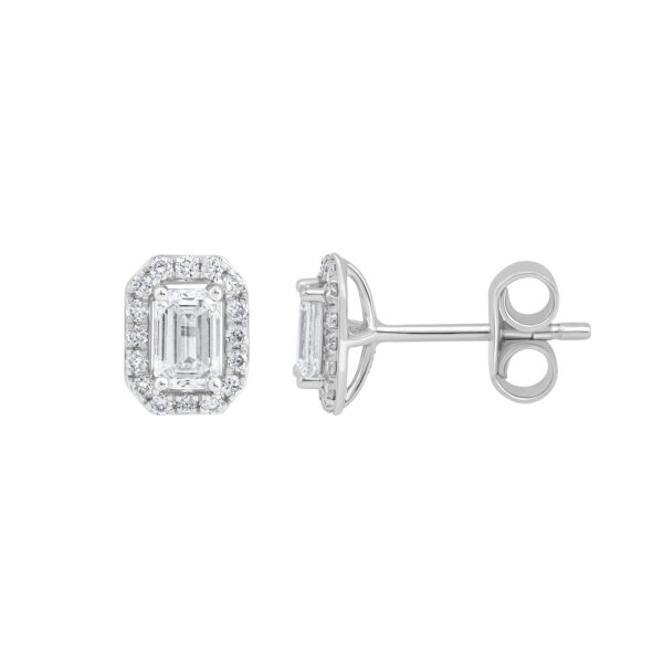 0.81 ct white gold diamond earrings “The Emerald” - Image 2