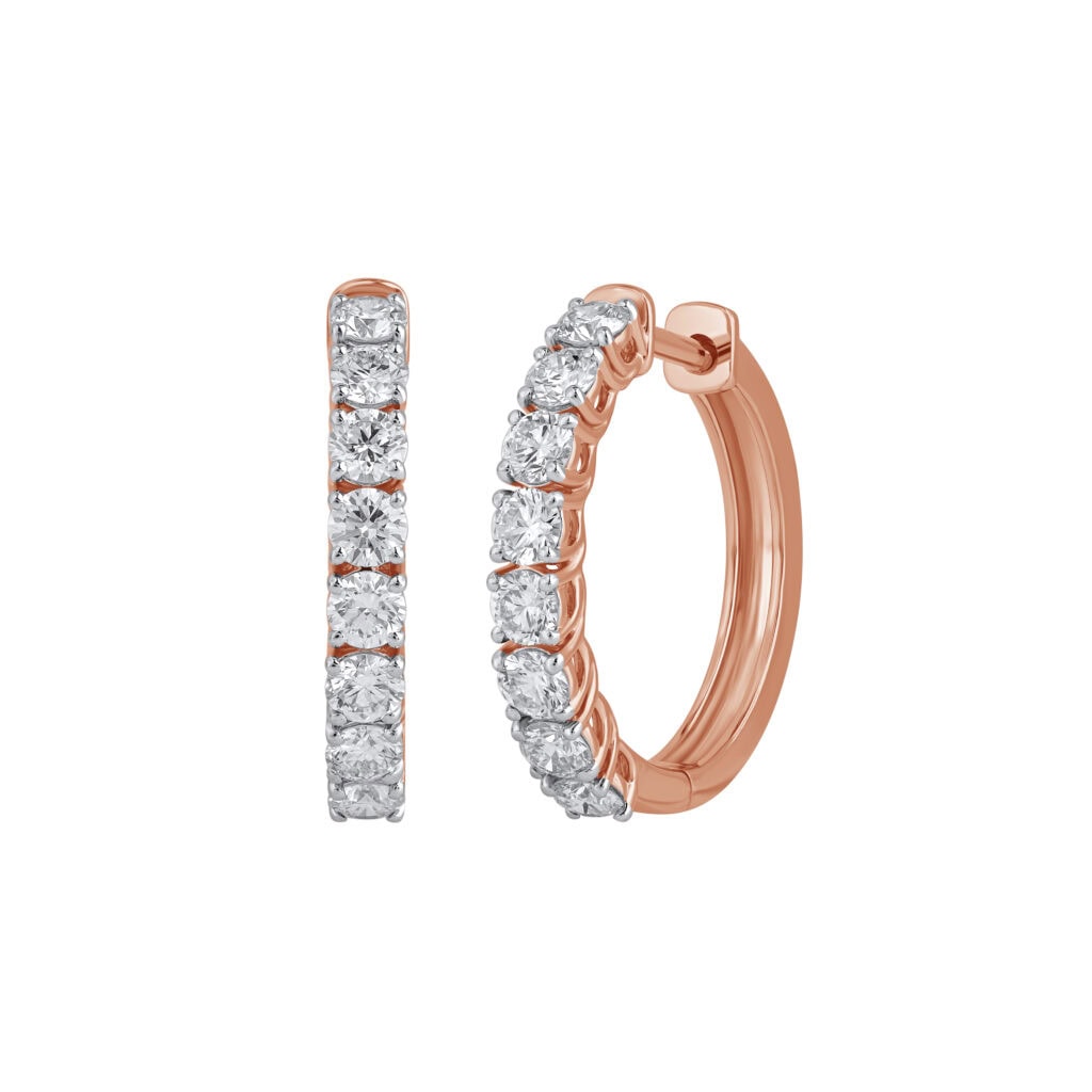 1.59 karato raudono aukso auskarai rinkutės „The Lume“