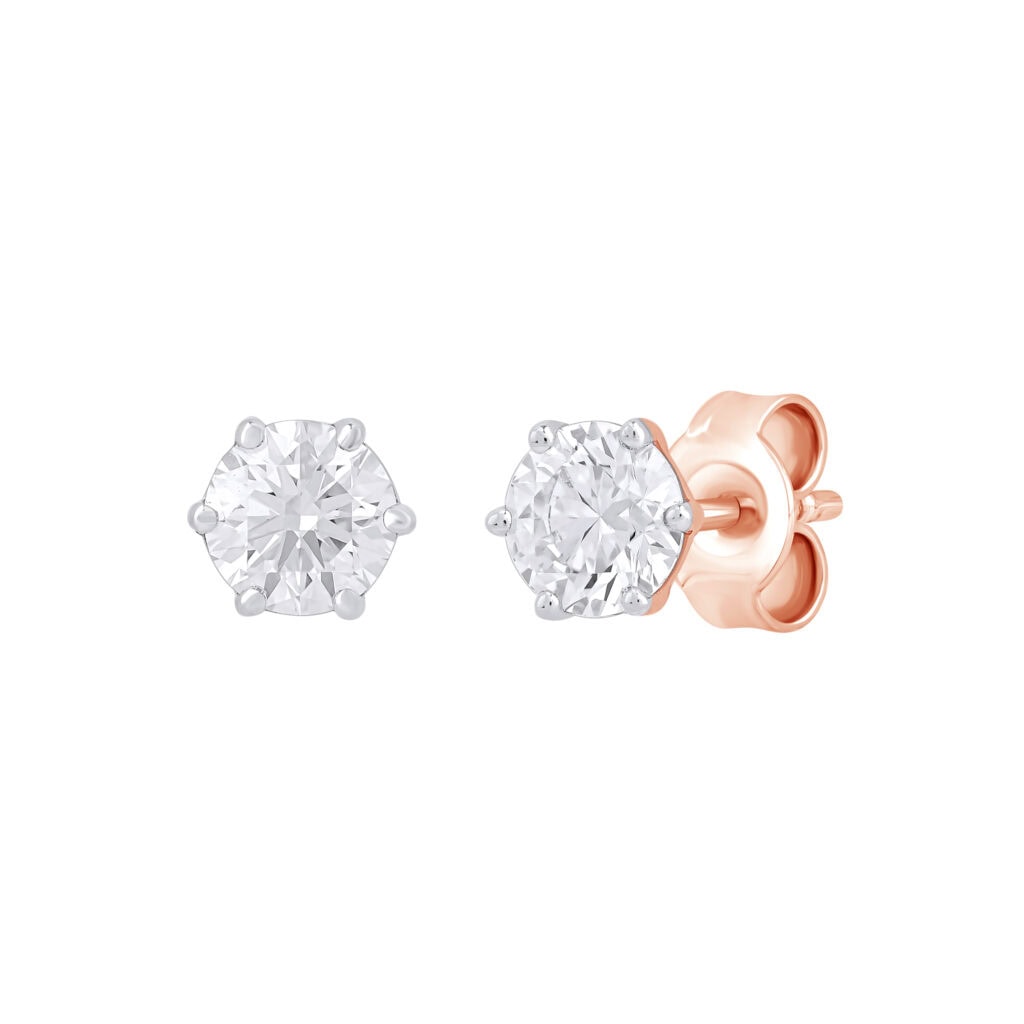 1.08 karato raudono aukso auskarai su deimantais „The Accent“