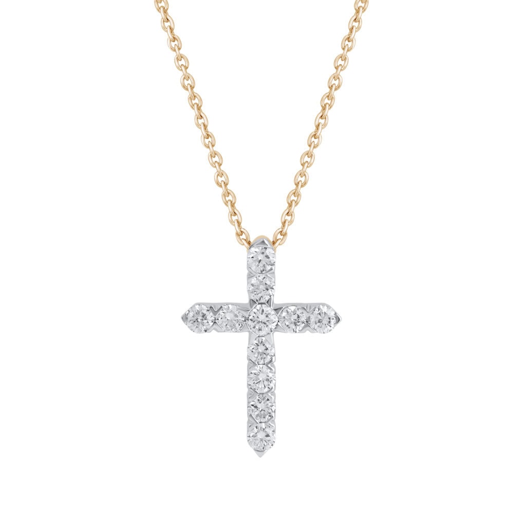 0.24 carat gold cross necklace “The Vogue”