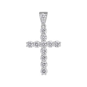 0.97 ct white gold diamond cross “The Iconic”