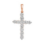 0.54 karato auksinis kryželis su deimantais „The Iconic“