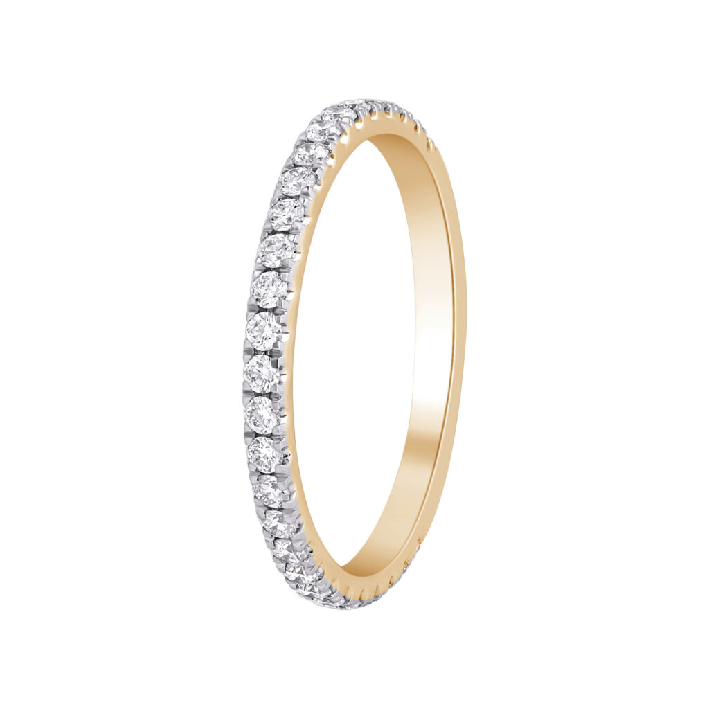 0.44 karato geltono aukso žiedas su deimantu „The Vogue“