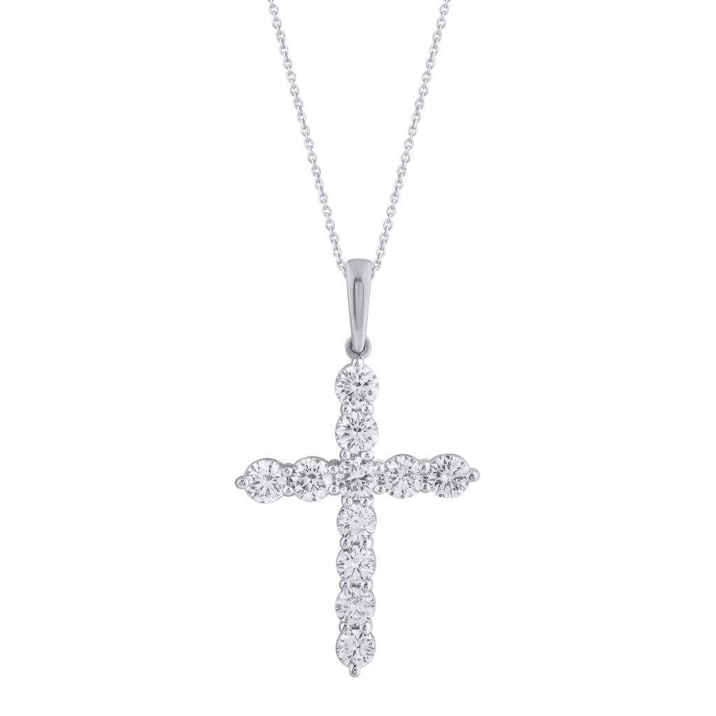 0.72 karato auksinis kryželis su deimantais „The Iconic“