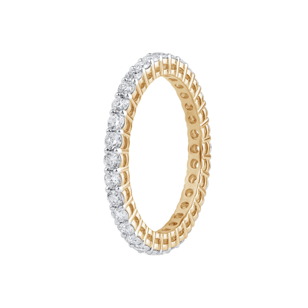 0.95 karato geltono aukso žiedas su deimantu „The Vogue“