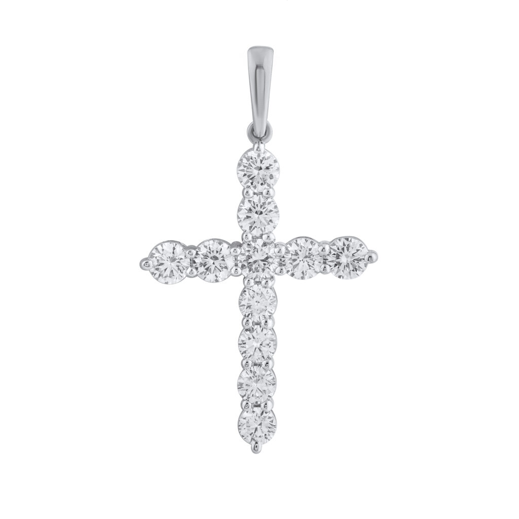 0.72 karato auksinis kryželis su deimantais „The Iconic“