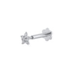 0.03 karato balto aukso piercing auskaras su deimantu „The Fleur Petite“