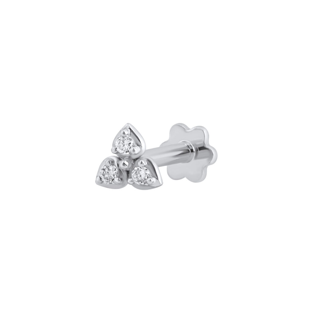 0.02 karato piercing auskaras su deimantais „The Trinity”