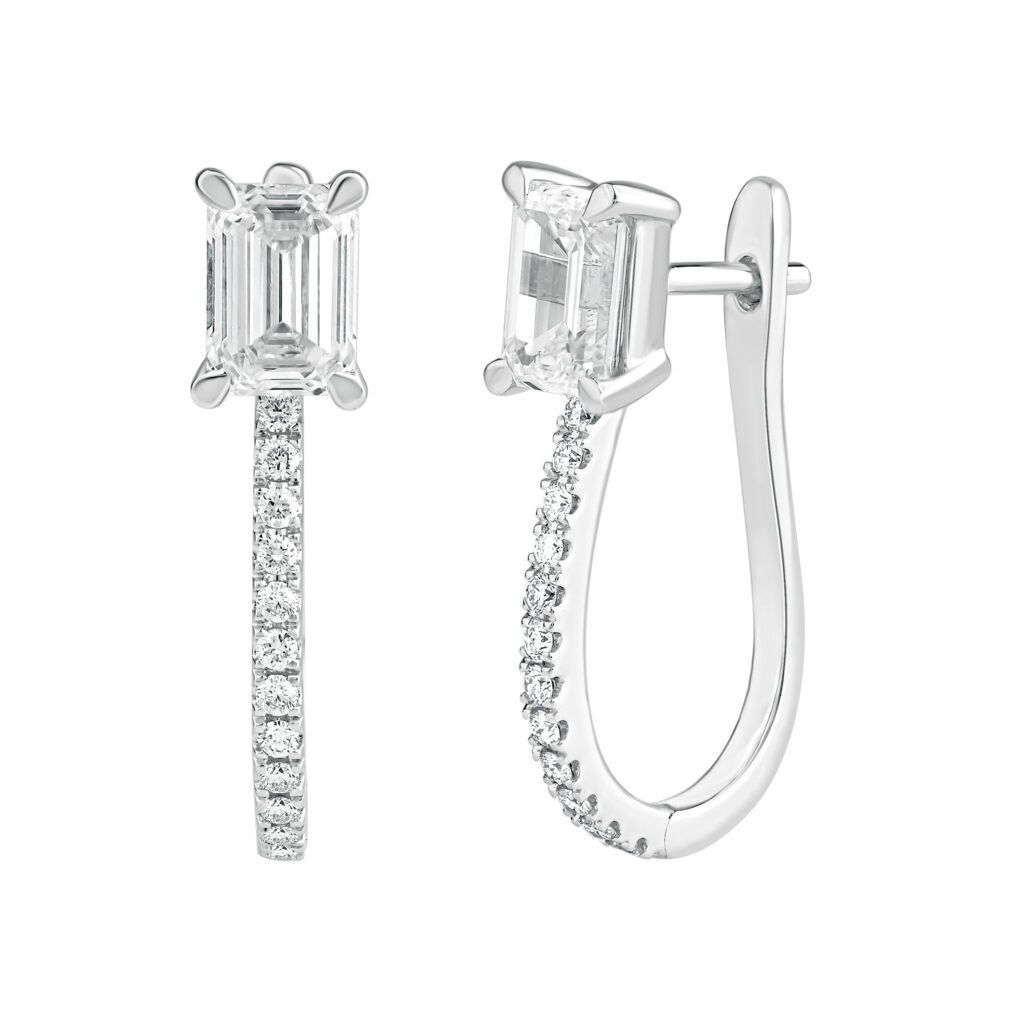 1.30 karato auskarai su deimantais „The The Emerald“