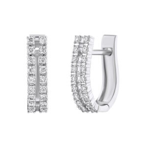 0.42 ct White Gold Diamond Earrings "The Duo"