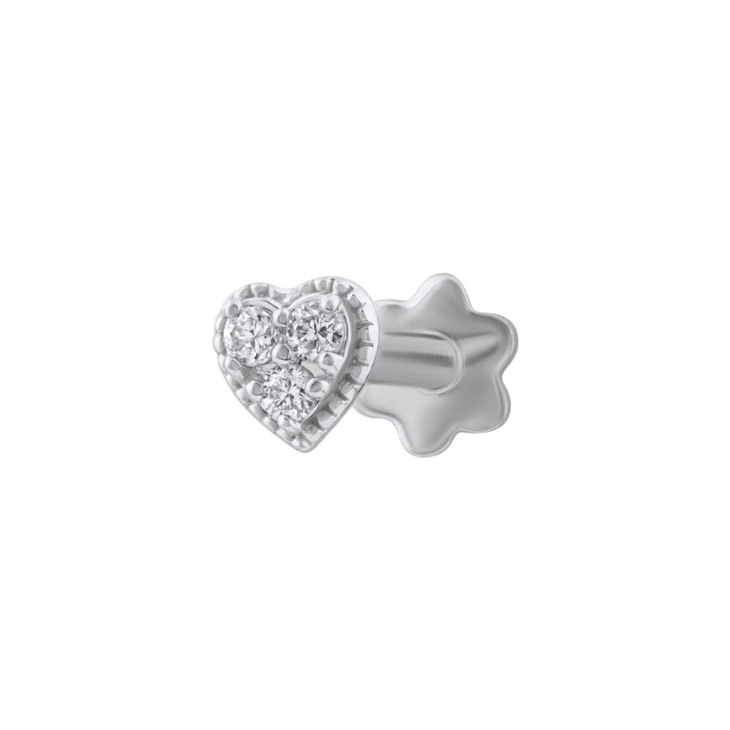 0.02 karato piercing auskaras su deimantu „The Heart Petite“