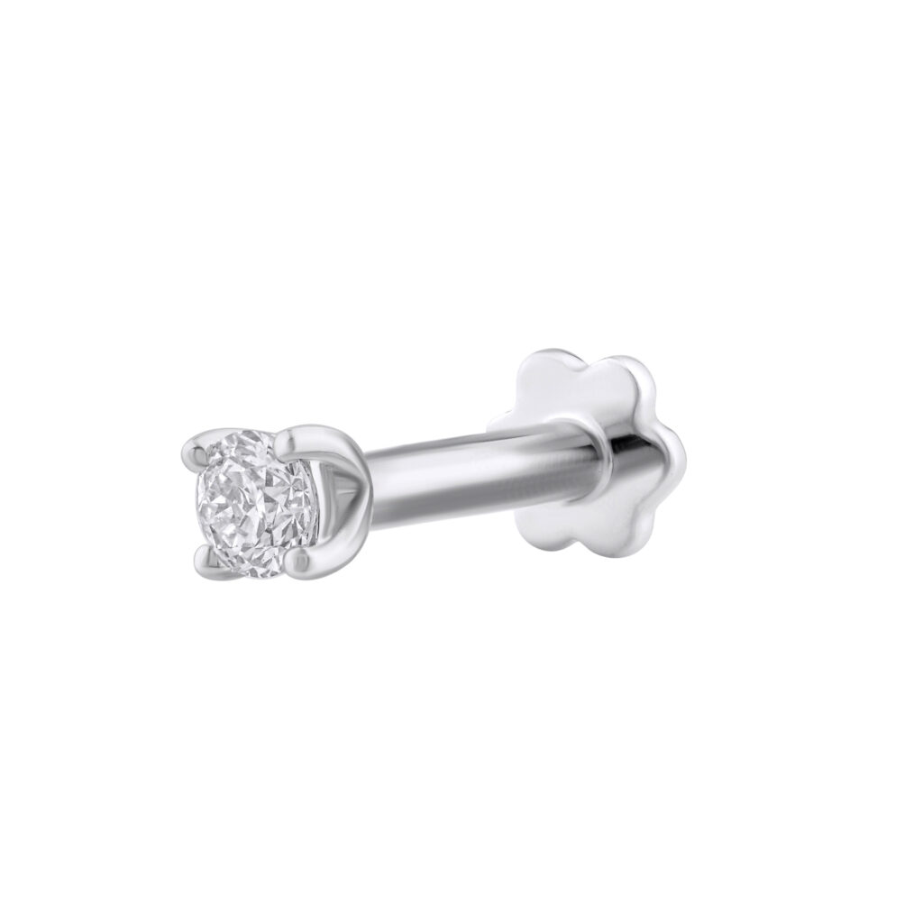 0.06 karato piercing auskaras su deimantu „The Solo Round“